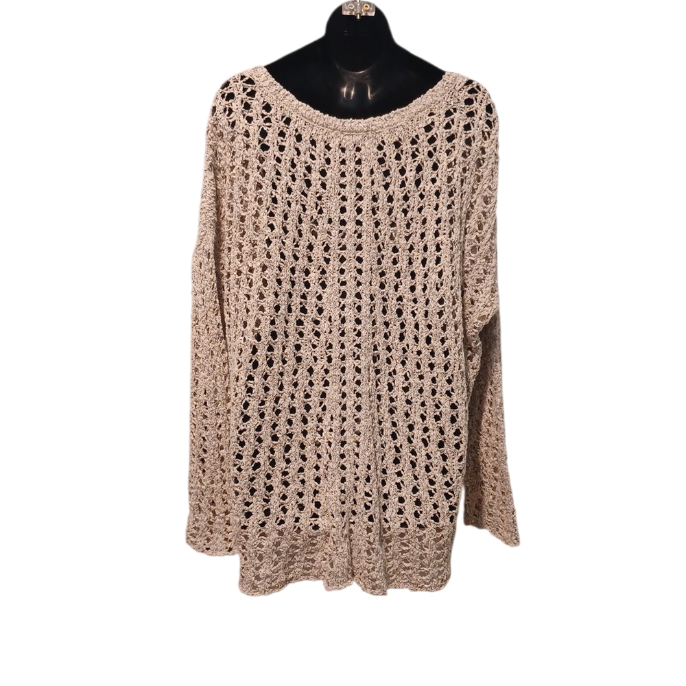 American Eagle Outfitters Cream Crew Neck Sweater with Relaxed Fit - Picture 2 of 8
